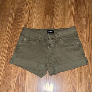 Army green Hudson shorts.